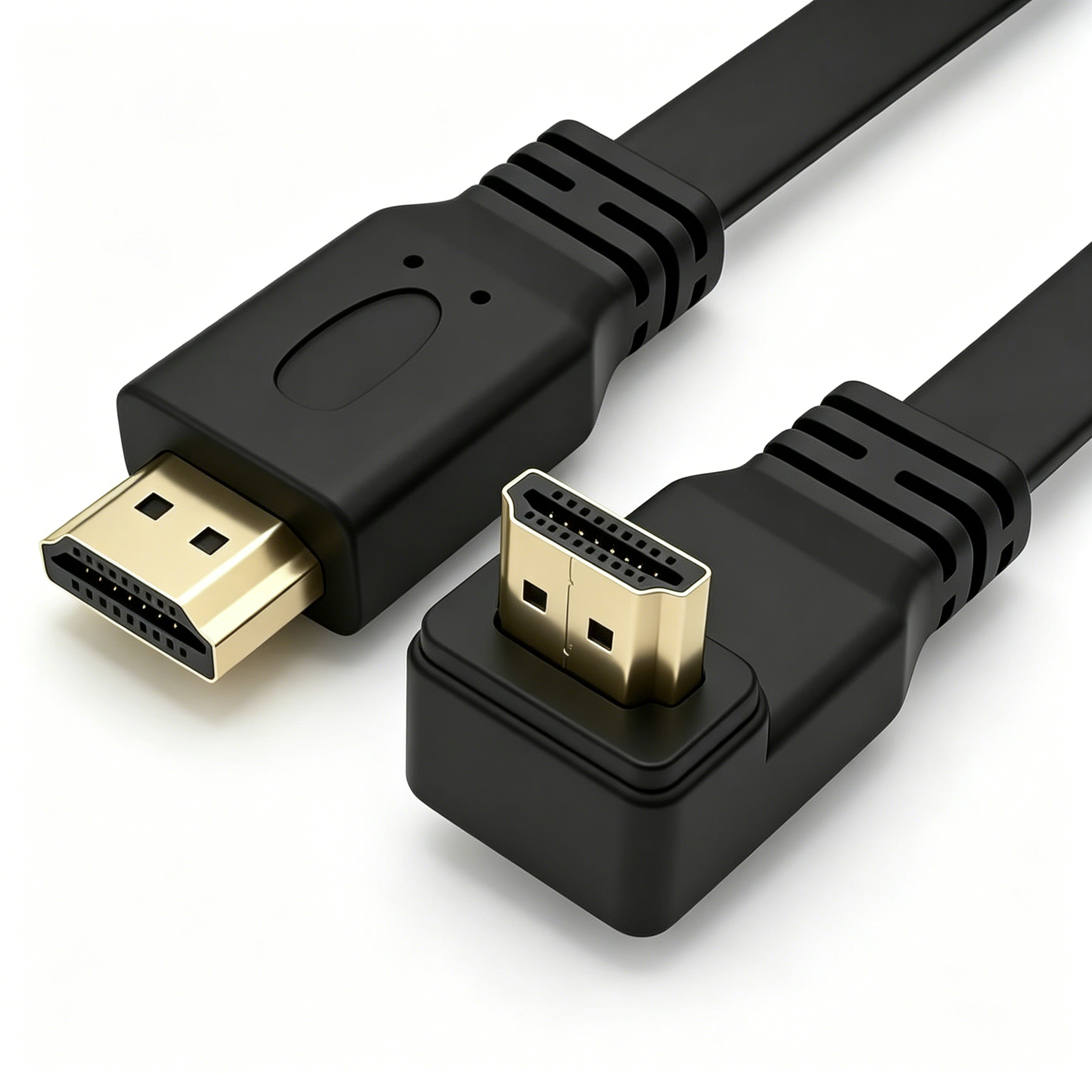 Right Angle 90 Degree HDMI Cable with Ethernet 4K*2K Flat Speed Audio/Video Cable for Car VGA/RCA Connectors Box Packed