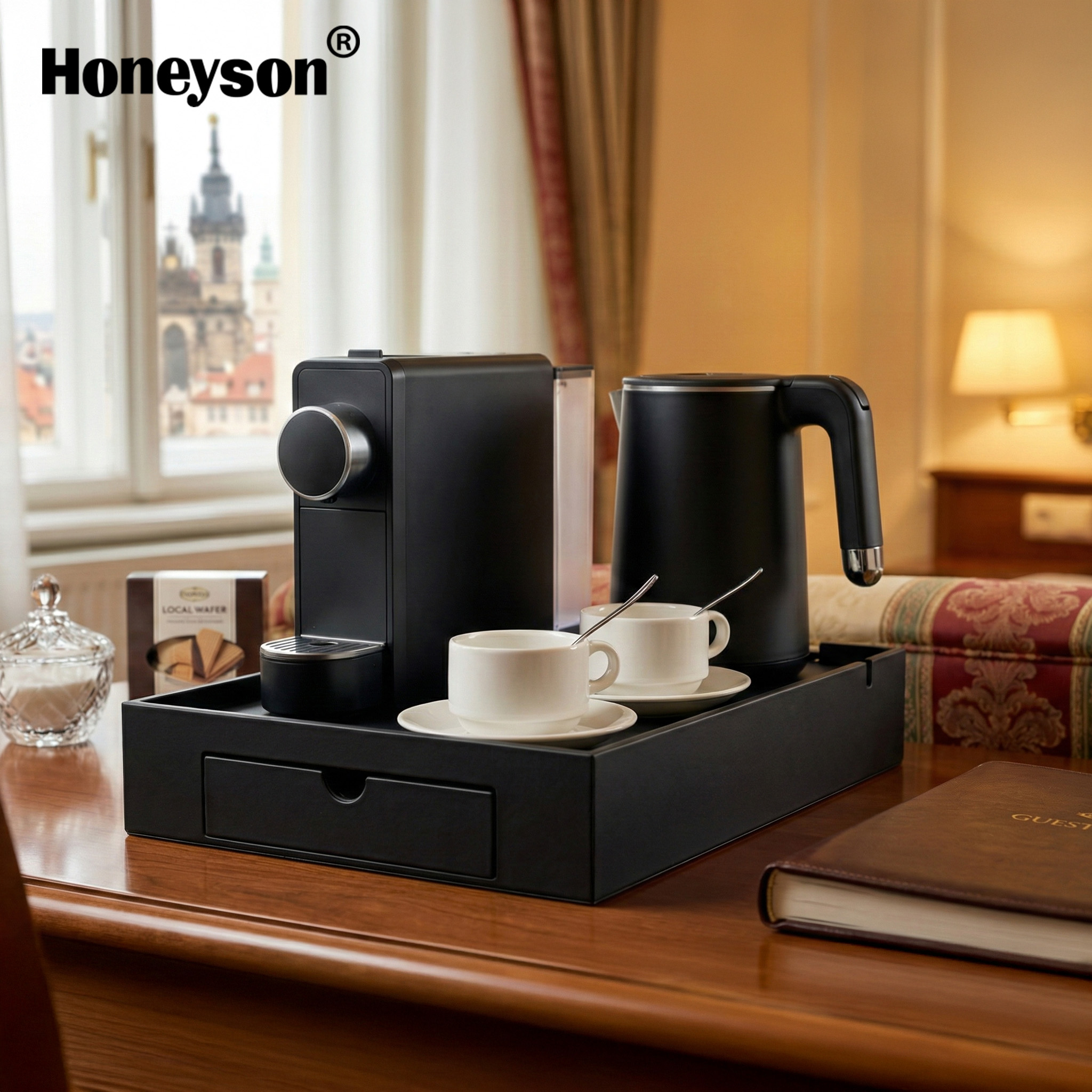 Honeyson 110V Manual Capsule Coffee Maker Stainless Steel 304 19 Bar Pressure Hotel Coffee Station Electric Power Source
