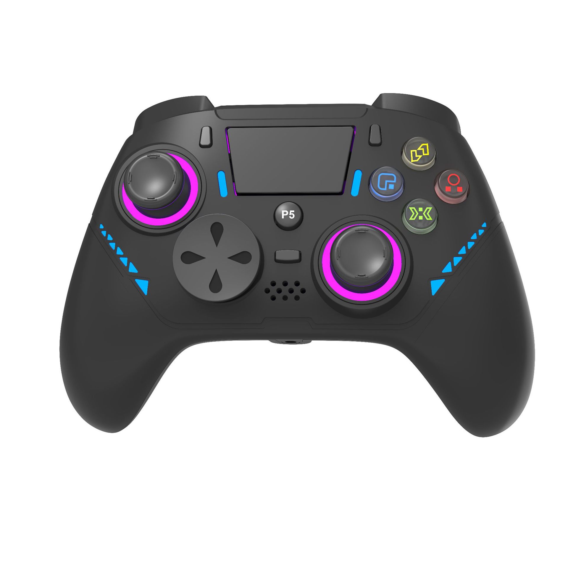 For PS5 Wireless Game Controller RGB Light Joystick Gamepad with Double Shock Hall Effect Trigger for PS4/PS5 Game Console