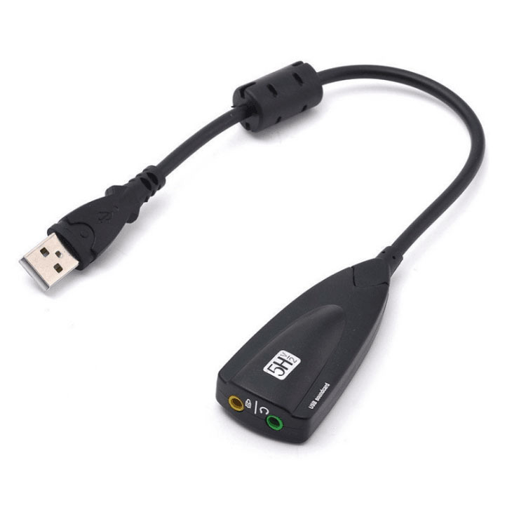 Steel Sound 5Hv2 USB Sound Card with Wired Virtual 7.1 Surround Sound 12 Channel Equalizer USB 2.0