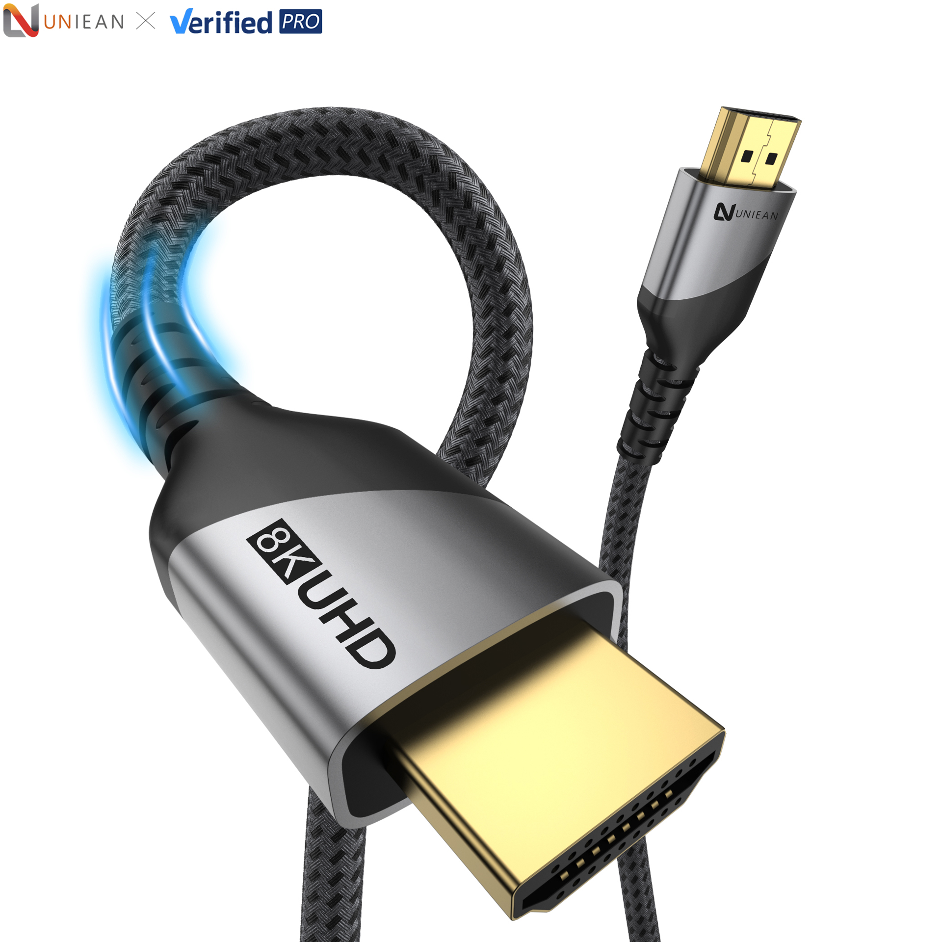UNIEAN Wholesale 8K UHD 2.1 Cable 48Gbps Ultra High Speed 60Hz Audio Return Channel ARC for PS5 Xbox TV to PC