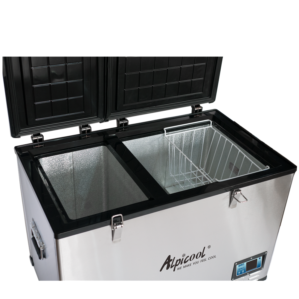 Abarth 125L Big Capacity Chest Fridge Freezer Car Refrirator and Freezer Cooling Function With Metal Stainless Steel OEM/ODM