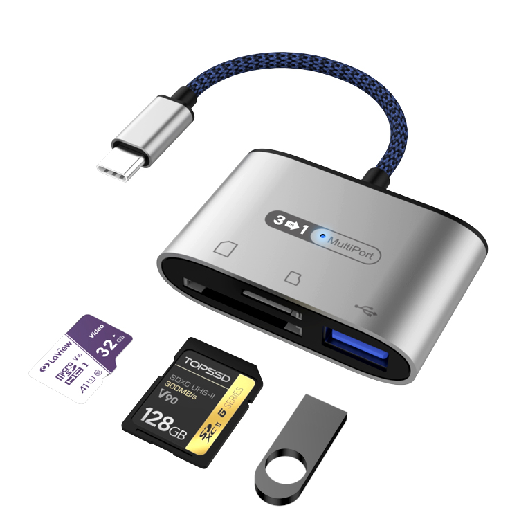 USB3.0 Type c Card Reader OTG Adapter Micro USB SD/TF Card Reader for Macbook Smartphone Data Transfer Cable U Disk Reader