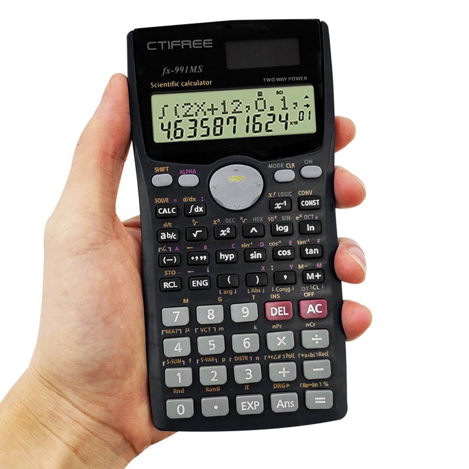Научный калькулятор CTIFREE FX-991MS, 401 функция, питание от батареек, 10+2-разрядный дисплей, пластиковый корпус, высокое качество, выгодная цена.