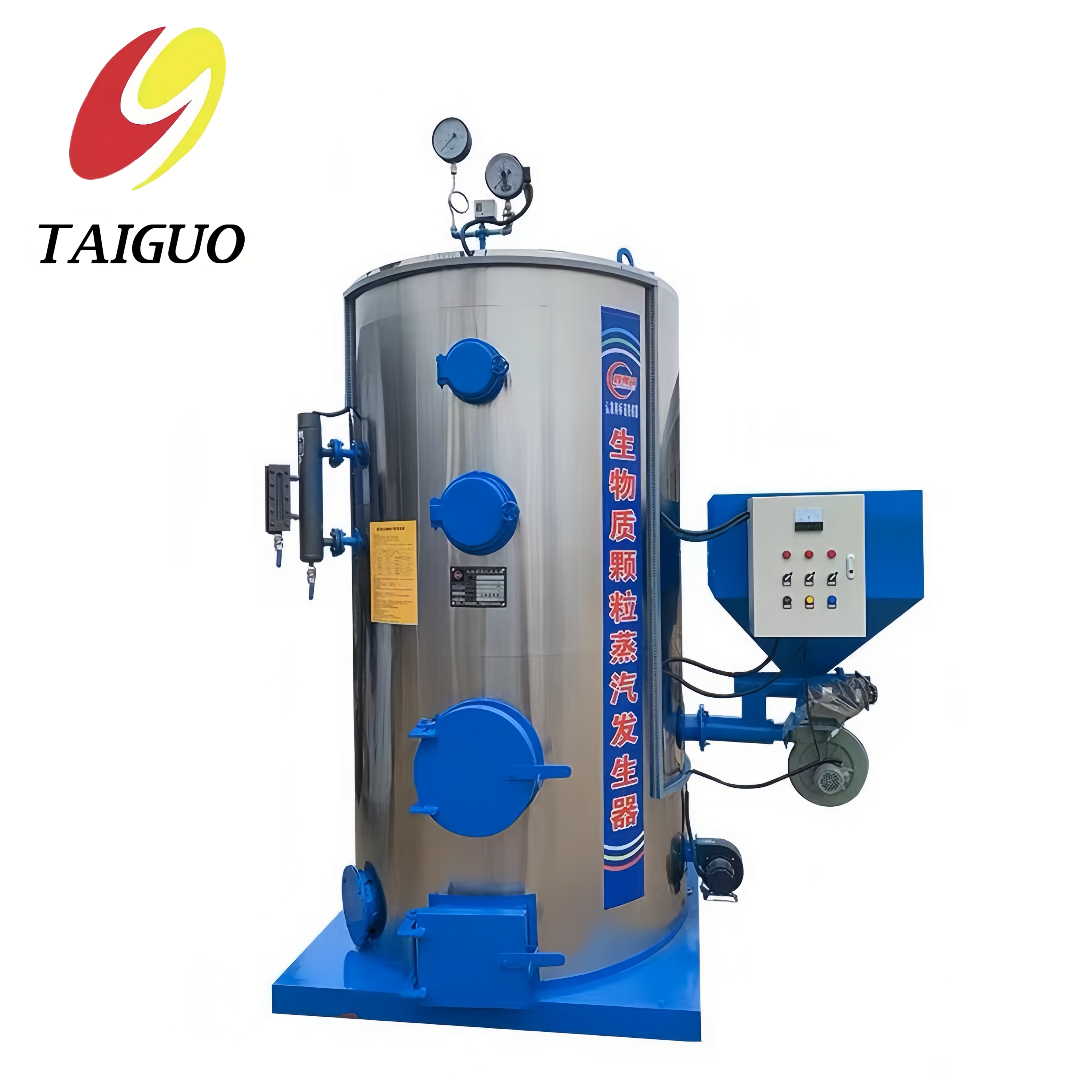 Automatic High Efficiency 500kg Wood Pellets Biomass Steam Boiler Industrial Vertical Fire Tube with Low Pressure Energy Saving