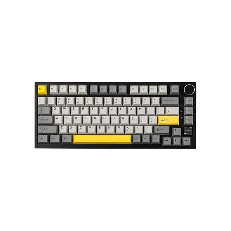 Ajazz AK820 Pro 75% RGBG Gaming Mechanical Keyboard Three-Mode Flying Fish Axis TFT Smart Display Knob 2.4G Connectivity Grey