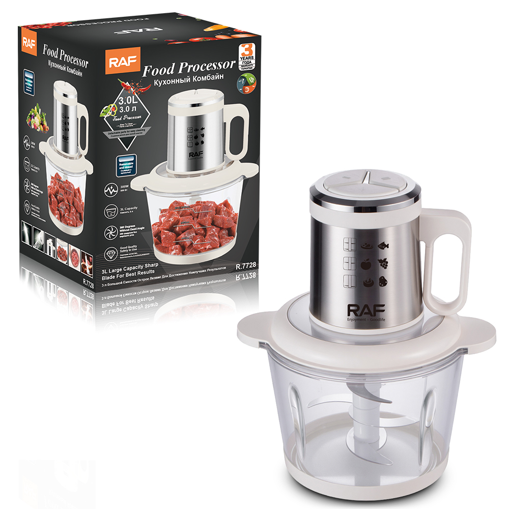RAF Hot Selling 2025 Vegetable Chopper Good Quality Large Liters Glass Food Processor for Home Use