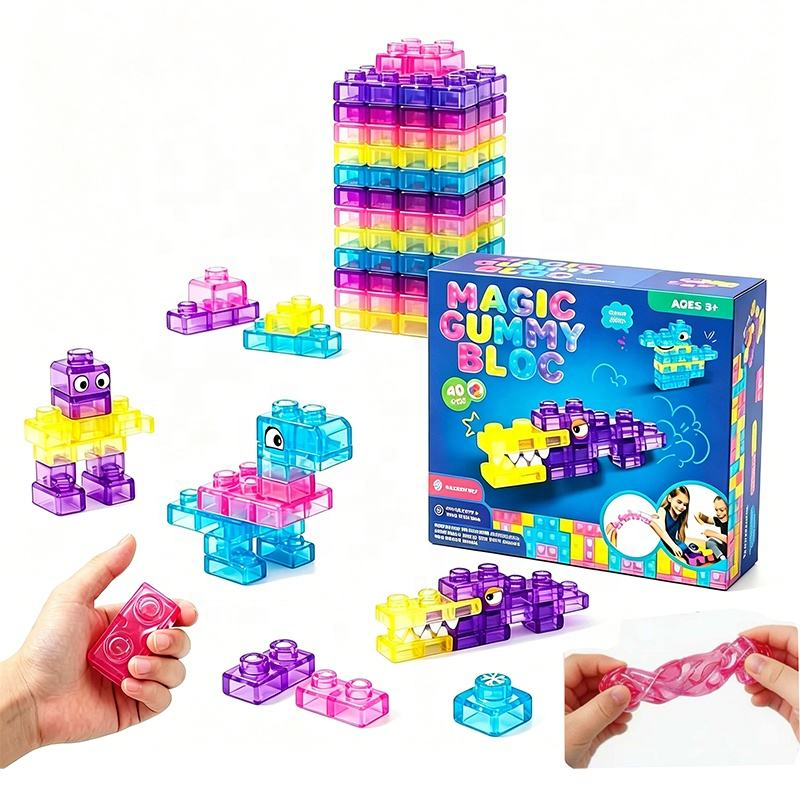Мягкие прозрачные магнитные блоки «Rainbow Jelly»