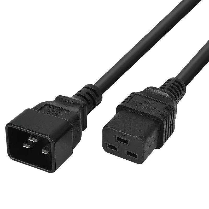 IE320 C19 to C20 Power Cable Server Extension 1.5M/1.8M/3M/5M Three-Hole Female Plug Cable for Consumer Electronics Computer 16A