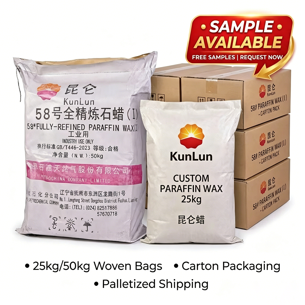 Fully Refined Paraffin Wax 54-56 56-58 58-60 Melting Point Industrial Grade Paraffin Wax for Candle Making Rubber Raw Material