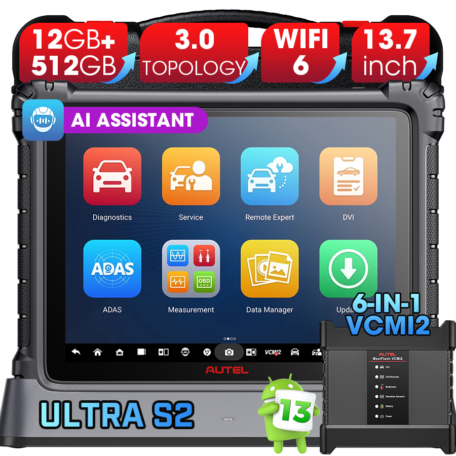 Universal Autel MaxiSys Ultra S2 AI Ecu Programming Automotive Diagnostic Tablet with MaxiFlash VCMI SDK Combination Scanner