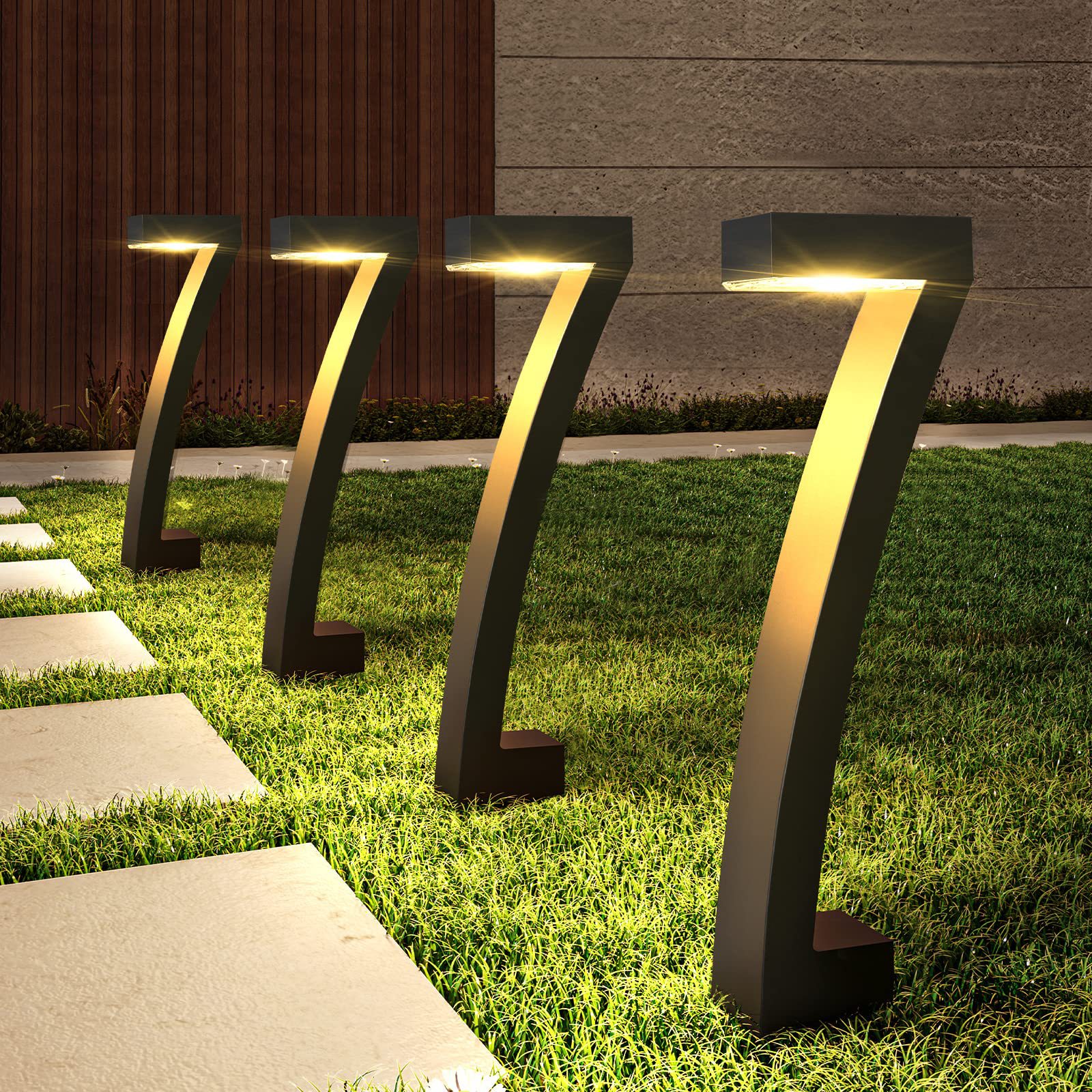 Solar Courtyard Seven-shaped Lawn Garden LED Park Atmosphere Outdoor Landscape Night Light Plug-in Light