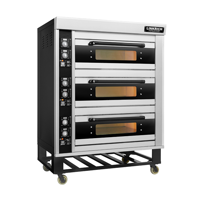 New LINKRICH Commercial Electric Stainless Steel High Rigidity Baking Deck Oven with Timer for Bread Cake Pizza Bakery Equipment
