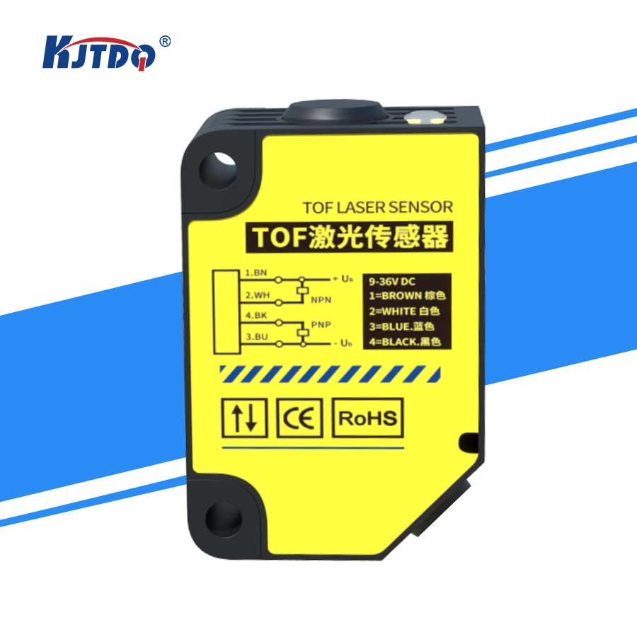 High Quality KJT NPN/PNP NO/NC Output 30-50m TOF Laser Photoelectric Sensor Switch for Equipment Detection Distance
