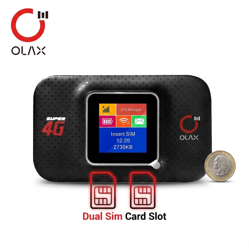 OLAX MF982 Black Portable Lte Modem Wifi Router Wifi 4g Router with Sim Card 3000mah Dual Sim Router Modem Wireless Network Card