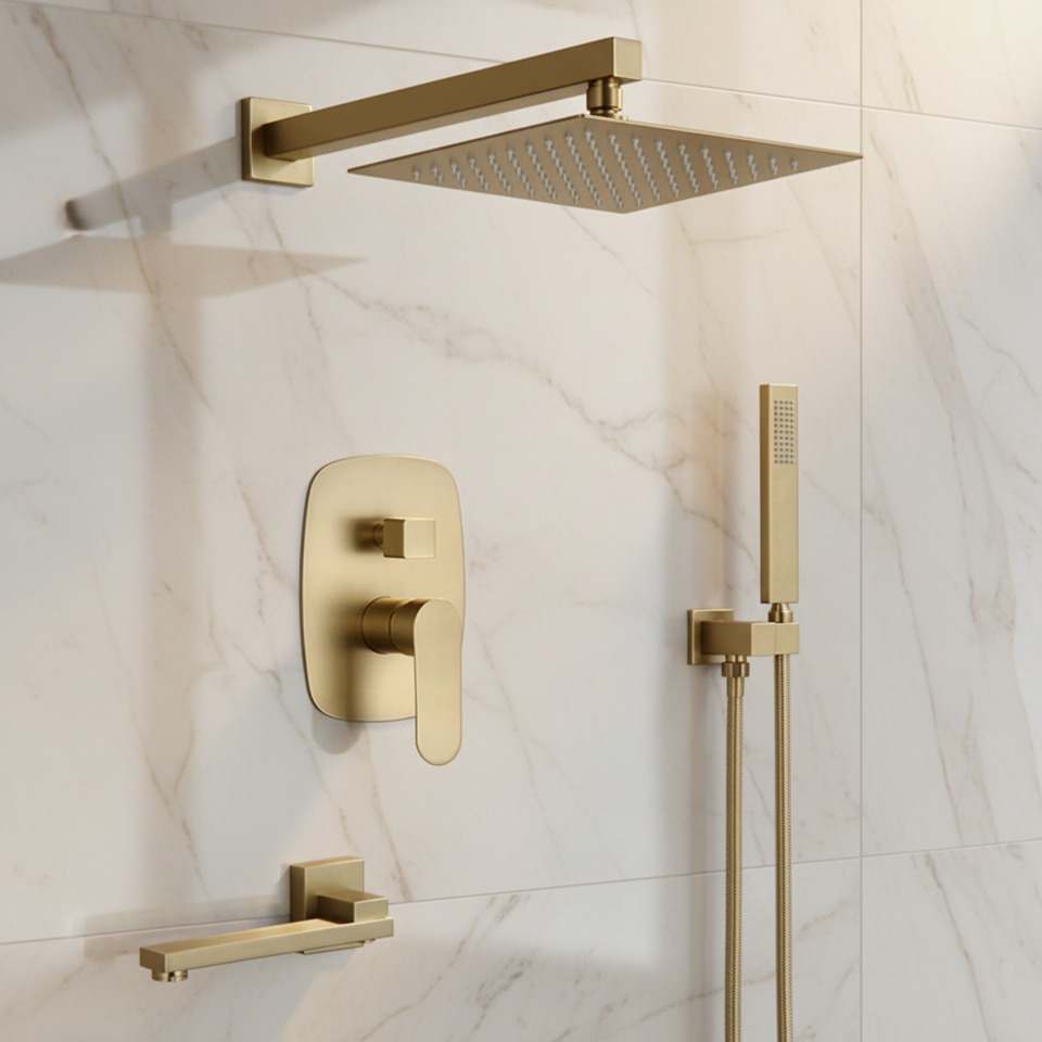 Золотая душевая система (Wall Mount)