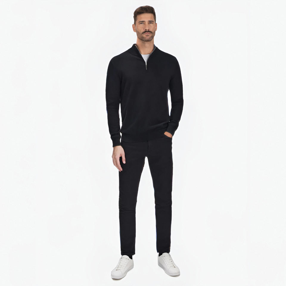 Custom Design 100% Cotton Black Sweater