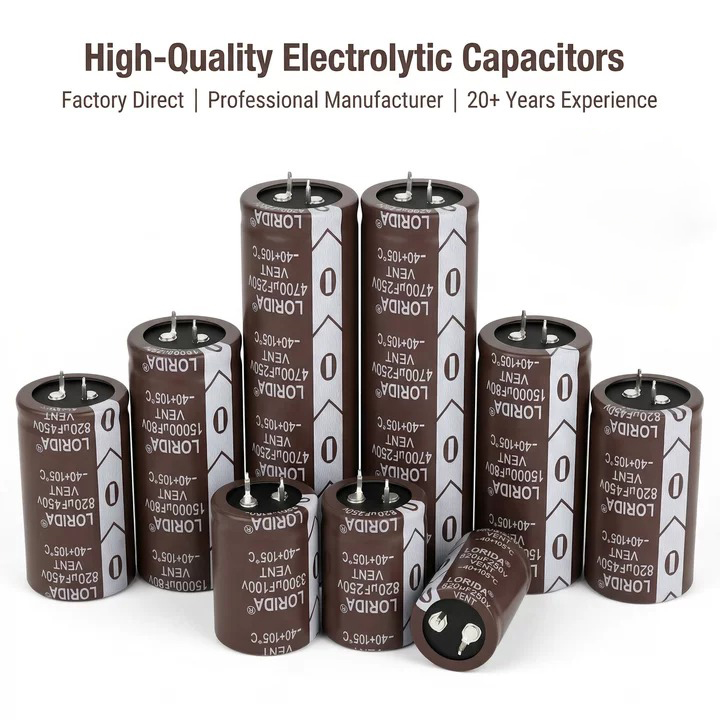 LORIDA 25V 35V 50V 63V 80V 100V 200V 250V 400V 450V 100uf 150uf 220uf 330uf 680uf 1000uf Snap in Aluminum Electrolytic Capacitor